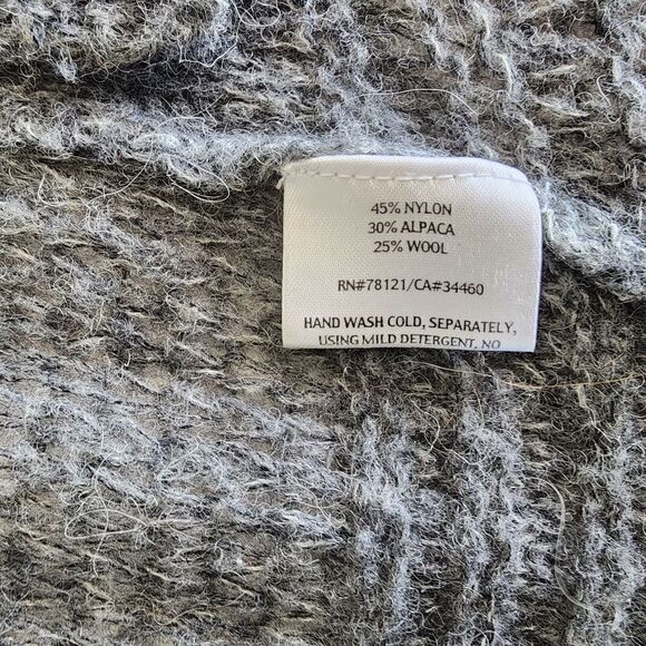 Eileen fisher alpaca and wool blend open front loose knit tunic style cardigan - Picture 9 of 9